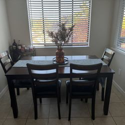 Dark Brown Dining Table 