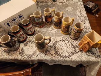 10 Collectors Beer Steins Mugs