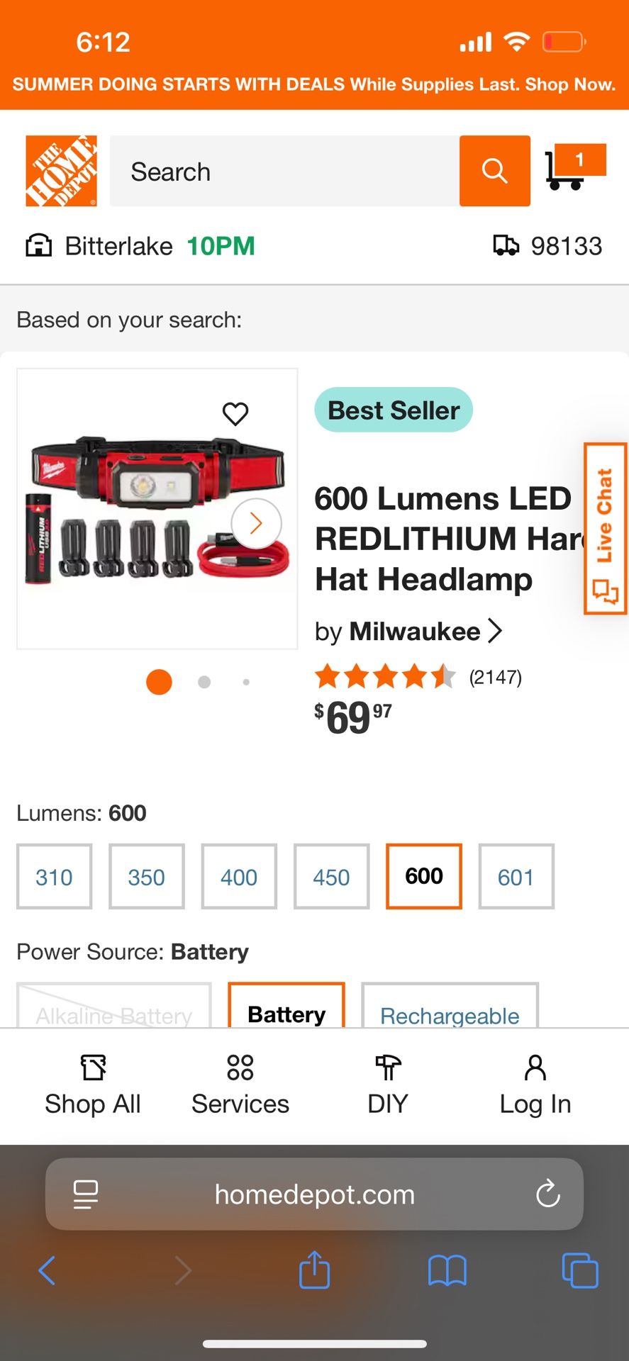600 Lumen Milwaukee Headlamp