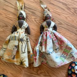 Two Vintage Caribbean Cloth Dolls $30each