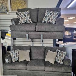 New 🐞🐞$20 Down Payment Finance ▪️▪️Dorsten Slate Living Room Set 🐞Sofa & Loveseat 🐞 Delivery Available 