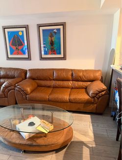 Leather Couch Set – Super Comfortable – Great Condition