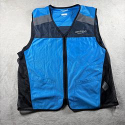 Amazon Men's Size XL Safety Vest Reflective Blue/Black Uniform Employee