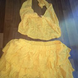 Yellow Two Piece Outfit Never Worn 
