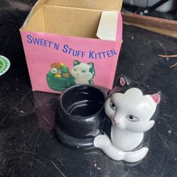 Vintage Sweet’n Stuff Kitten Ceramic Dish (With Box)