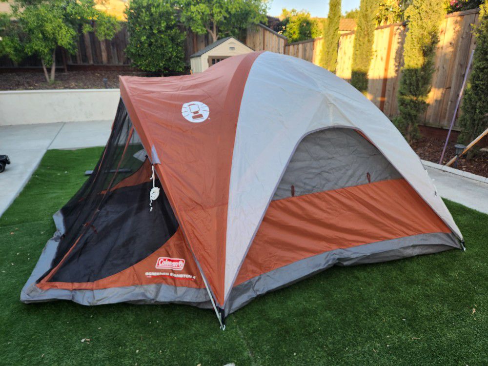 Coleman 4-person Evanston camping tent 9ft *7ft with screened porch for  Sale in San Jose, CA - OfferUp