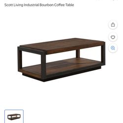 Industrial Bourbon Solid Wood Coffee Table