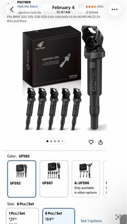 Wholesale Set of 6 Ignition Coils for BMW Replaces OE# 0(contact info removed)70 00044 Fits BMW 325i 33