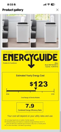Midea 12,000 BTU ASHRAE Inverter Portable Air Conditioner, 2026 NEW  8,000 BTU SACC Portable AC, Cools up to 350 Sq. Ft, with Inverter tech, Smart APP