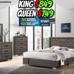 4pcs King Size Alpine Bedroom Set 