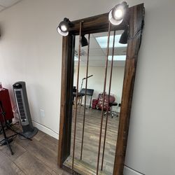 Rustic floor mirror