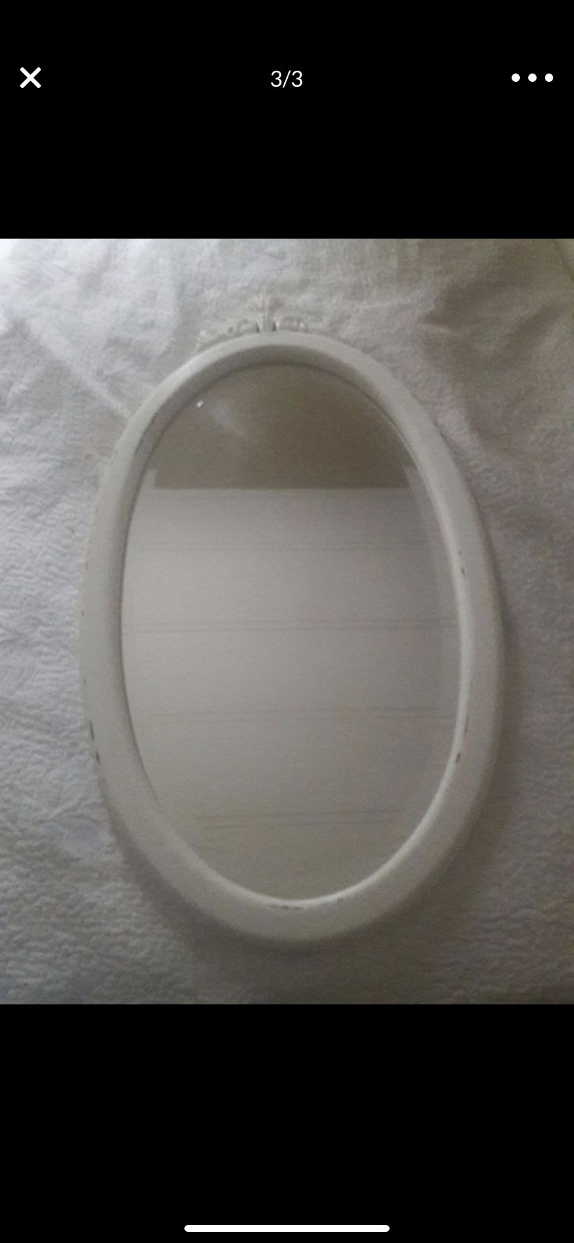 Oval White Framed Mirror