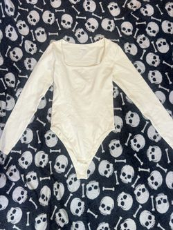 Cream long sleeve bodysuit brand unknown 