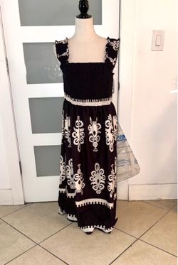 Shein sleeveless maxi dress with floral print in brown and snow size XXL