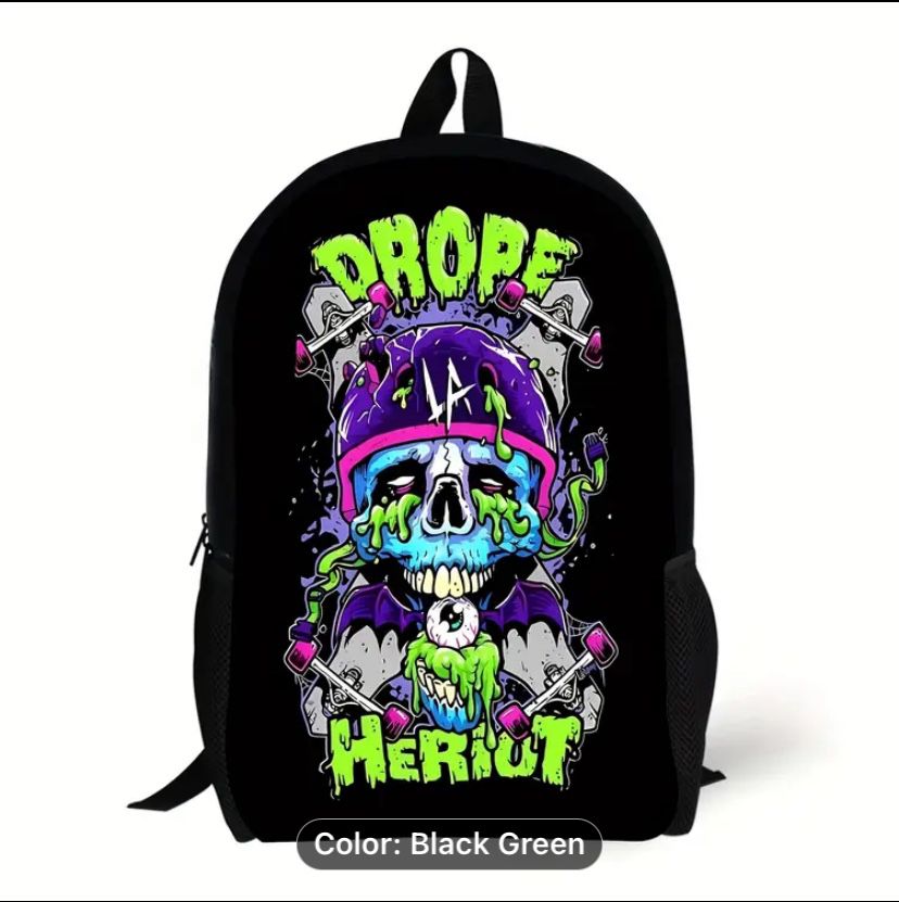 Men And Women fashion printed skull Halloween Backpack, Perfect For Outdoors, Travel, & Back To School