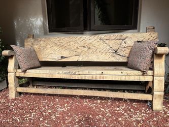 Mesquite wood Mexican bench