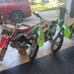 Kawasaki And Honda Dirt Bikes
