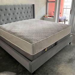 BRAND NEW WARM GREY BED!! .. KING SIZE $495!!..QUEEN SIZE $445!!!!
