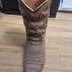 GIANT FAUX COWBOY BOOT PLANTER 