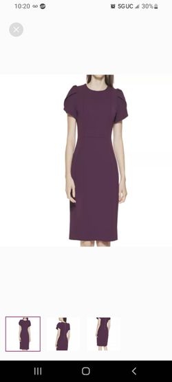 Calvin Klein Purple Tulip Sleeve Sheath Dress