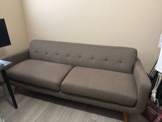 Grey Couch with wooden legs