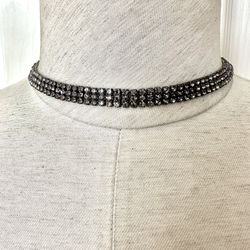 Grey Bling Choker Necklace 