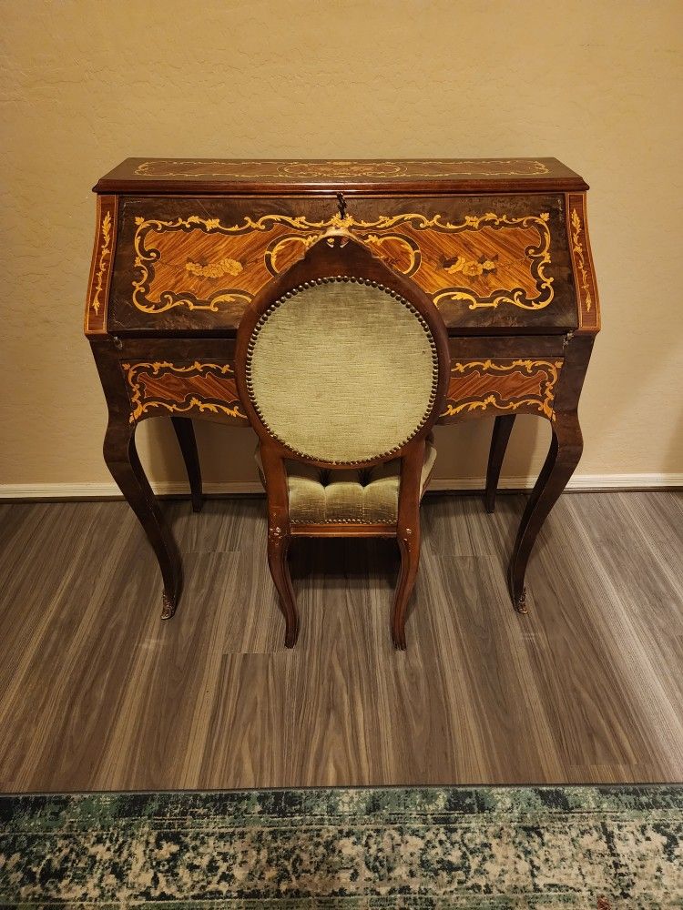 Antique Italian Desk With Chair