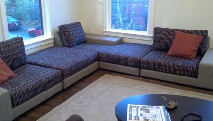 Viesso Strata Modular Sectional + Chaise & Ottoman — Custom Knoll Upholstery