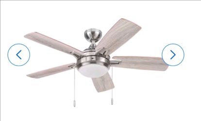 The Harbor Breeze Audiss 44-in Brushed Nickel Indoor Ceiling Fan