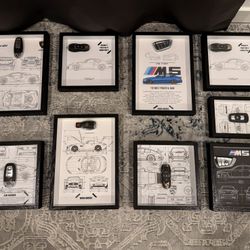 Cool car key art frames - Lamborghini, Porsche, BMW, Mercedes, Audi