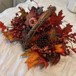 Thanksgiving Basket Centerpiece Decor