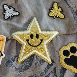Silver&Gold IRON ON Appliques/Patches 