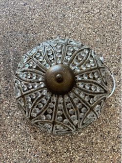 Horchow Luxury Antique Bronze & Beaded Crystal Dome Ceiling Light