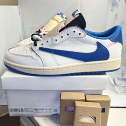 Nike Jordan 1 Low Travis Scott Fragment x Sail Military Blue 2025 Size 9