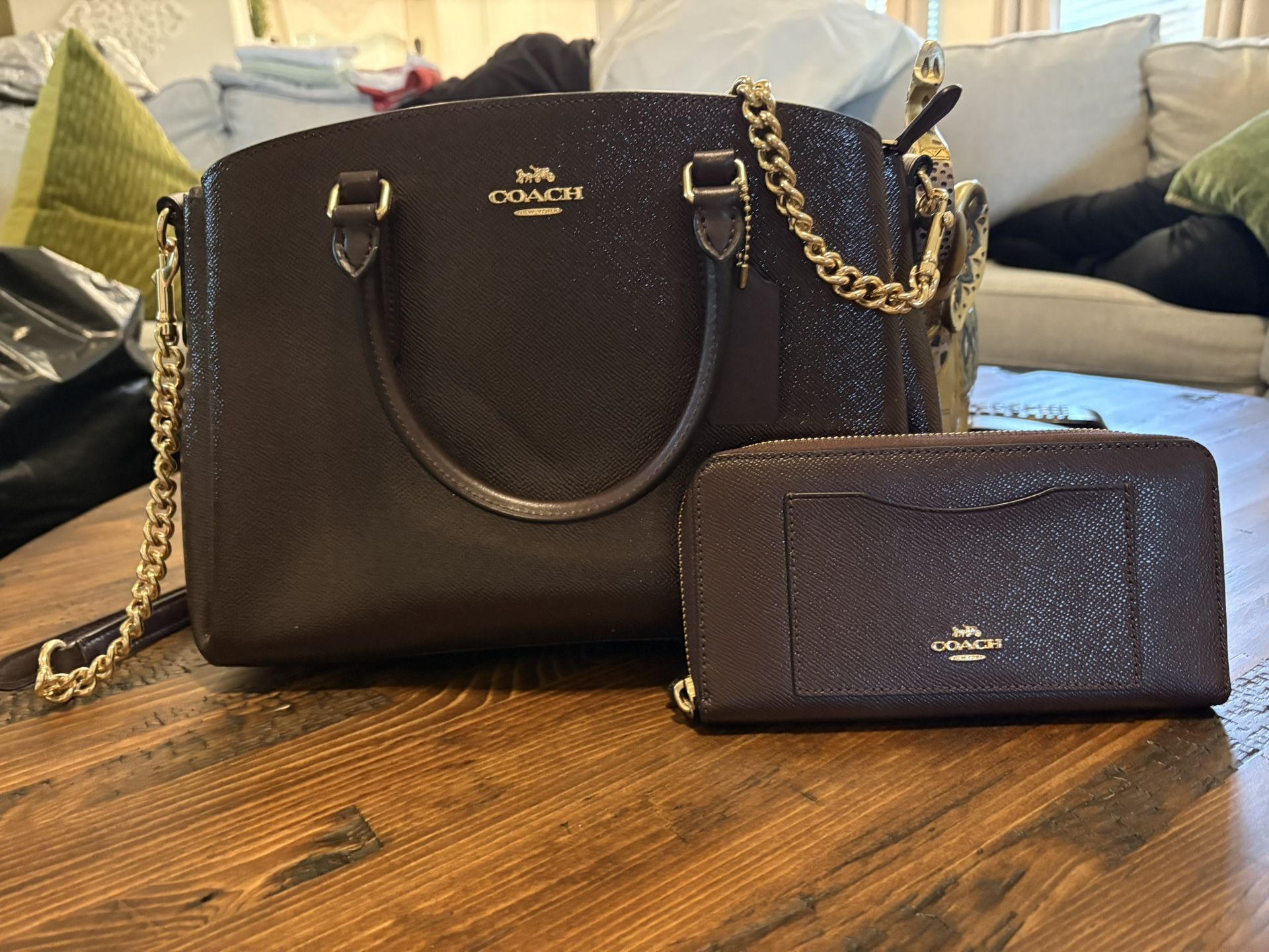 Coach Handbag And Matching Wallet