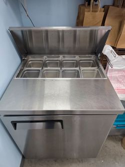Commercial Stainless Steel Sandwich Prep Table Refrigerator