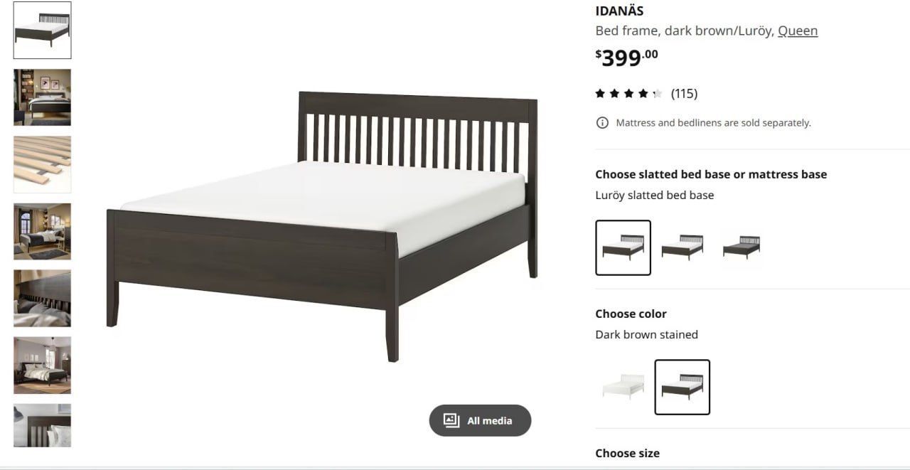 IKEA Queen Bed Very Good Quality Almost New$200