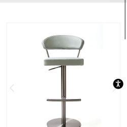 2 Adjustable Swiveling Black Leather Bar Stools