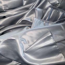 Silver Satin Piece Of Fabric 