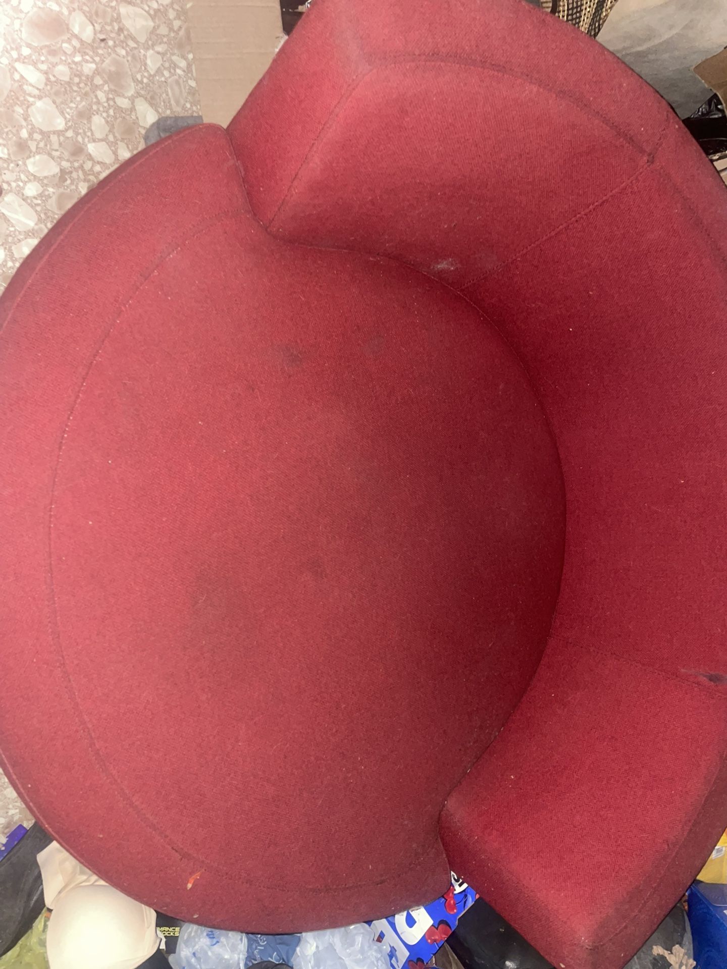 Recliner And Red Loveseat