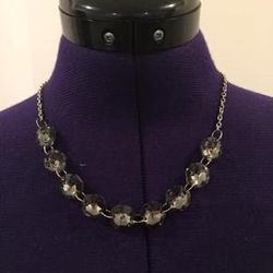 Gray crystal necklace