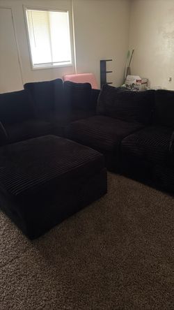 Fuzzy black couch