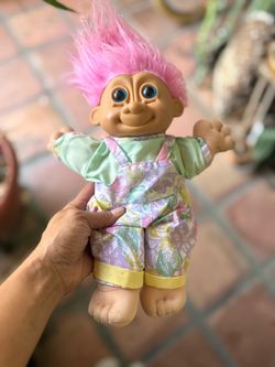 Vintage Troll Doll with Pink Hair