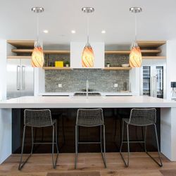 Viinew Mini Glass Pendant Light,1-Pack Orange Marble Glass Hanging Light