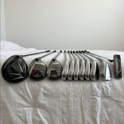 Titleist Driver/Callaway Wood & Hybrid/DCB Irons/Jaws 56/Cleveland 60° & Putter