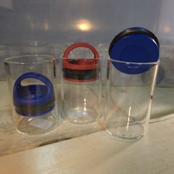 Stay Fresh Climate Control Glass Decorative Seasoning Jars 3 1/2" X 2 1/2"