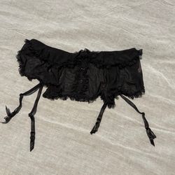 Victorias Secret Sexy Little Things Black Sheer Apron Garter
