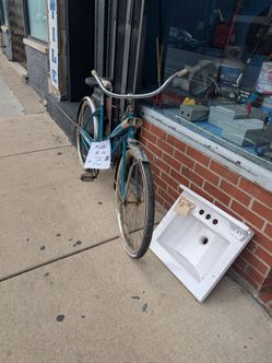 Vintage Blue Cruiser Bicycle