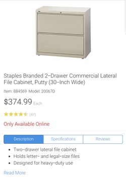 2-Drawer Commercial Lateral File Cabinet