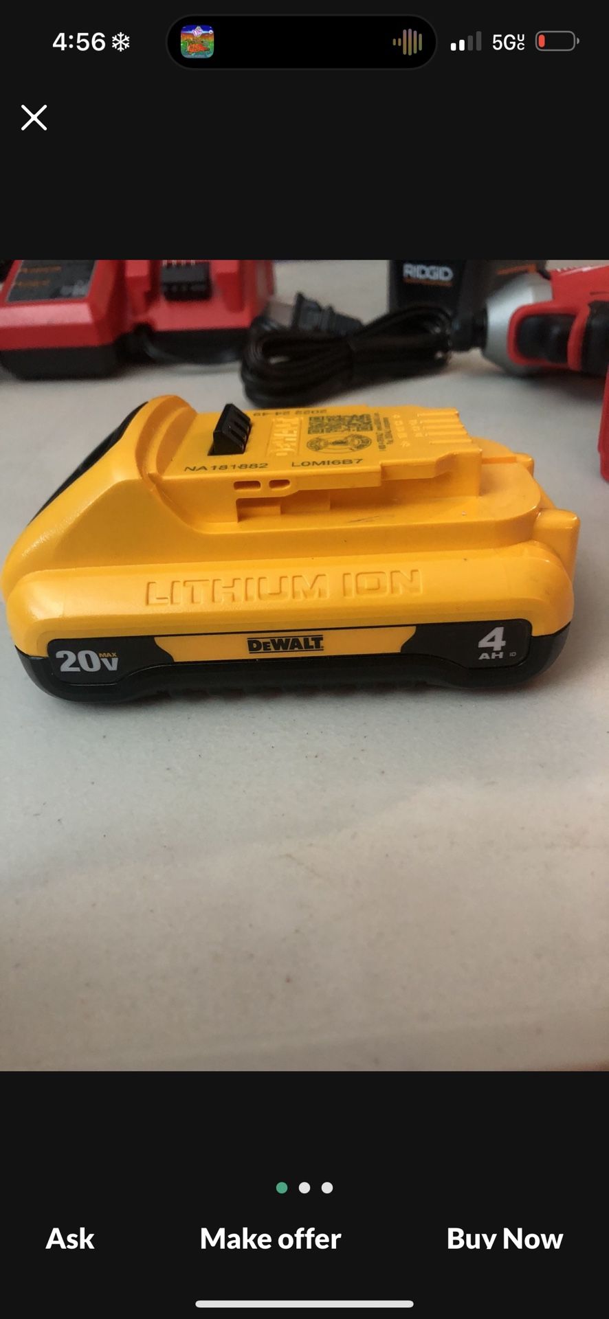 20 V Max Battery 4ah $50